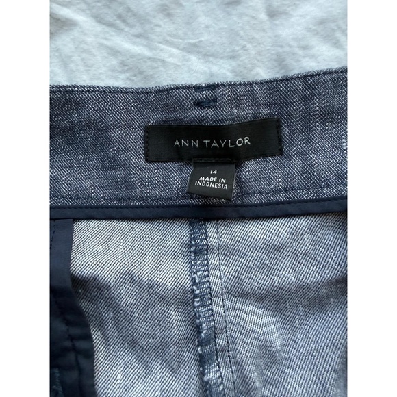 Ann Taylor Womens Shorts Size 14 Blue Linen Cotton Blend Casual‎ Summer - Picture 5 of 9
